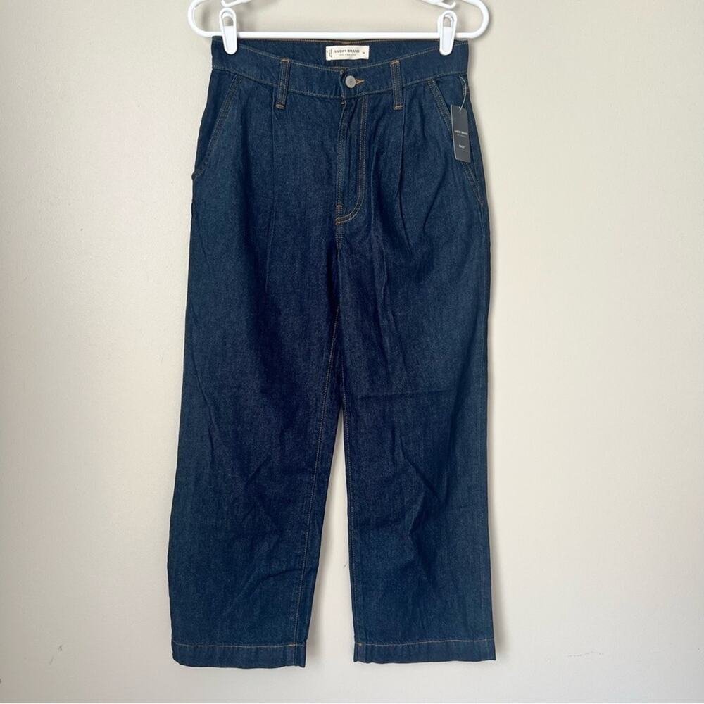 Lucky Brand Women’s Dark Wash High Rise Crop Wide Leg Jeans Size 26